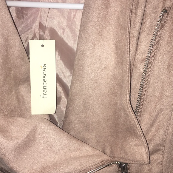 Francesca’s PEYTON FAUX SUEDE MOTO JACKET - Picture 7 of 8